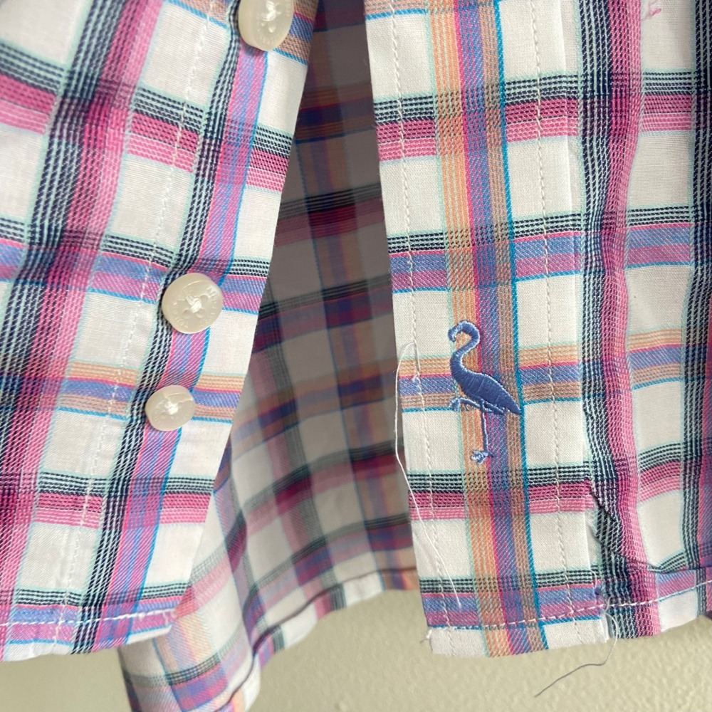 Tailorbyrd Collection Mens Large Button Down Shirt Plaid Purple Pink Long Sleeve - Picture 3 of 5